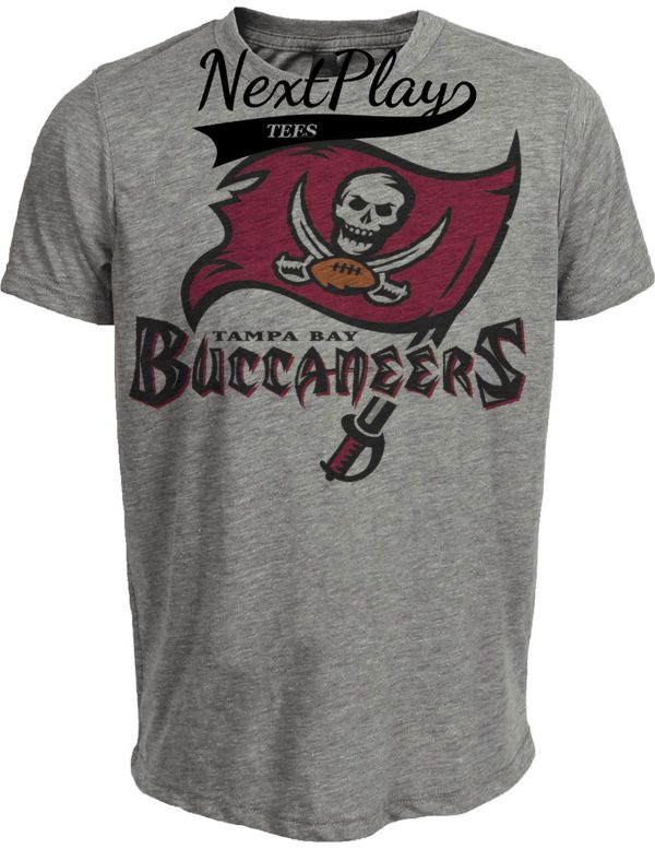 Tampa Bay Buccaneers Retro Football 1999 Artwork Heather Gray Sublimated T-Shirt
