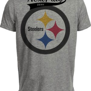 Pittsburgh Steelers Retro Football 1968 Artwork Heather Gray Sublimated T-Shirt