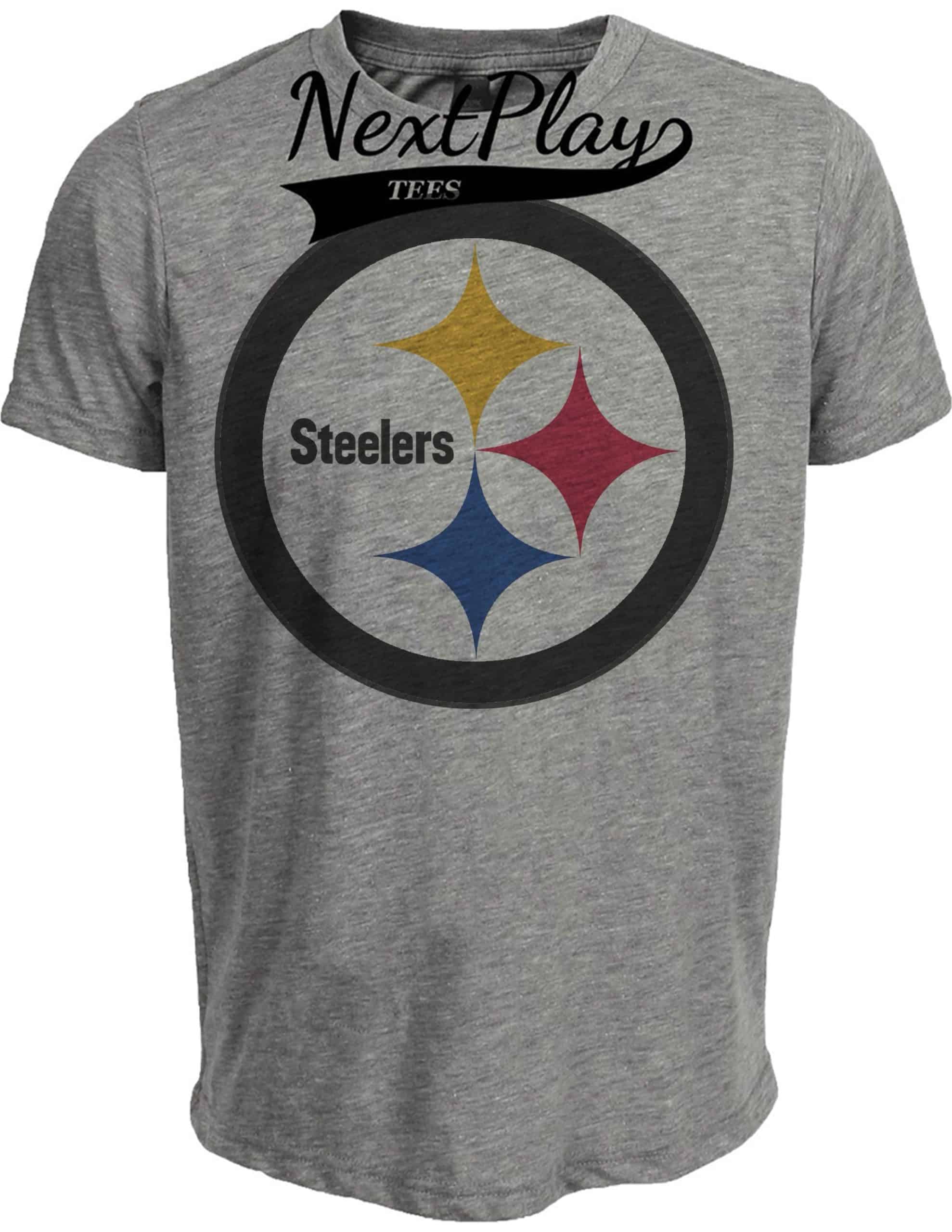 Pittsburgh Steelers Retro Football 1968 Artwork Heather Gray Sublimated T-Shirt