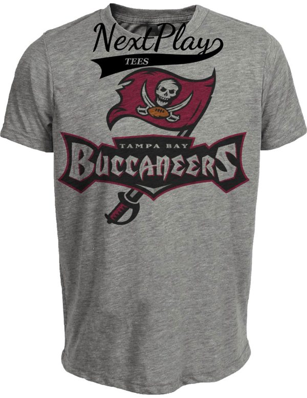 Tampa Bay Buccaneers Retro Football 1997 Artwork Heather Gray Sublimated T-Shirt