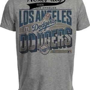 Los Angeles Dodgers Exclusive Retro Baseball Team Logo Artwork Heather Gray Sublimated T-Shirt