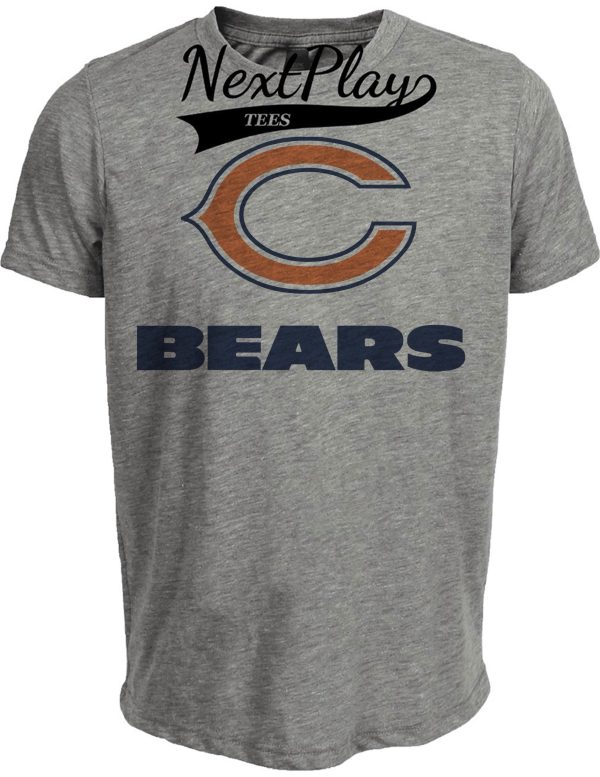 Chicago Bears Retro Football 1986 Artwork Heather Gray Sublimated T-Shirt