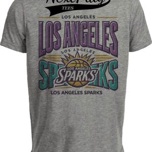 Los Angeles Sparks Exclusive Retro Basketball Playoff Artwork Heather Gray Sublimated T-Shirt