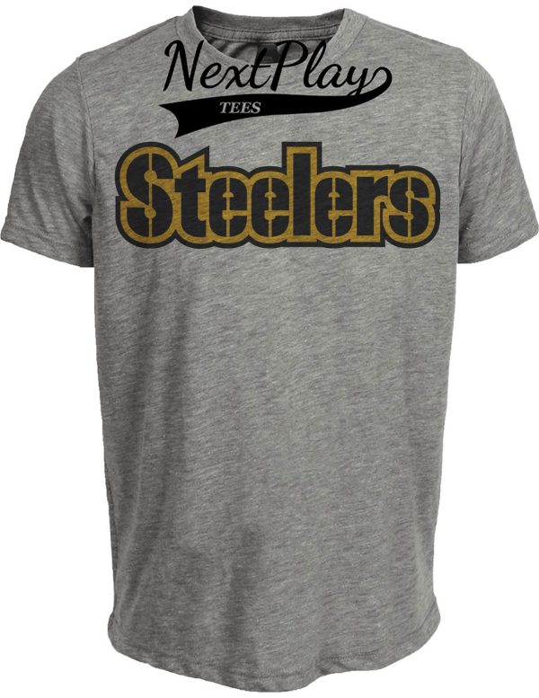 Pittsburgh Steelers Retro Football 1996 Artwork Heather Gray Sublimated T-Shirt