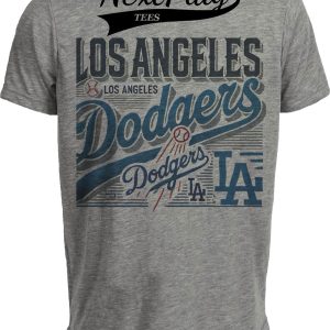 Los Angeles Dodgers Exclusive Retro Baseball Team Artwork Heather Gray Sublimated T-Shirt
