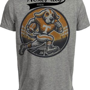 Tennessee Volunteers Exclusive Retro Football Circle Artwork Heather Gray Sublimated T-Shirt
