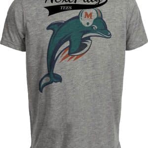 Miami Dolphins Retro Football 1998 Artwork Heather Gray Sublimated T-Shirt