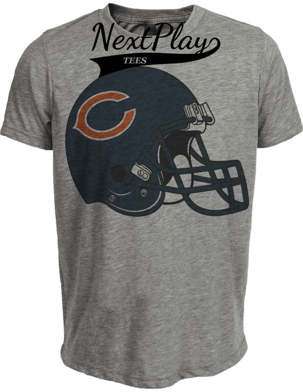 Chicago Bears Retro Football Helmet 1985 Artwork Heather Gray Sublimated T-Shirt