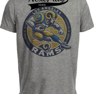 Los Angeles Rams Exclusive Retro Football Circle Artwork Heather Gray Sublimated T-Shirt