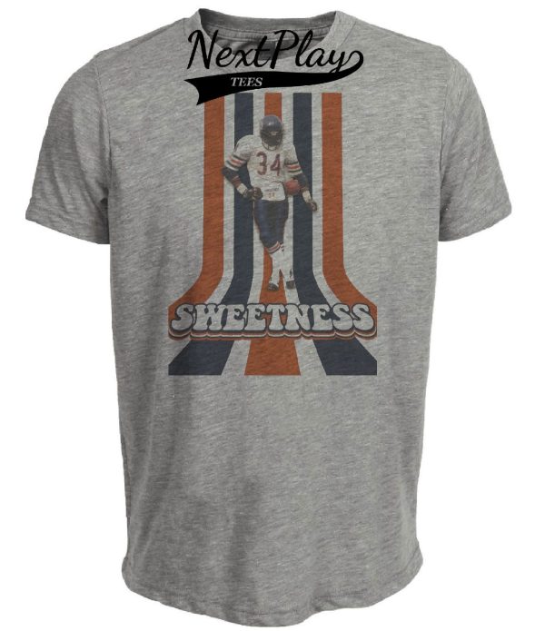 Chicago Bears Walter Payton Sweetness Exclusive Retro Football 1985 Artwork Heather Gray Sublimated T-Shirt