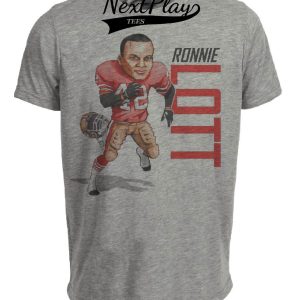 San Francisco 49ers Ronnie Lott Exclusive Retro Football 1984 Artwork Heather Gray Sublimated T-Shirt