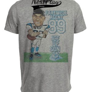 Carolina Panthers Steve Smith Exclusive Retro Football Artwork Heather Gray Sublimated T-Shirt