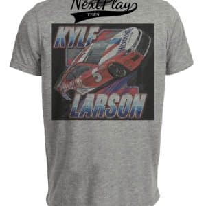 Kyle Larson Exclusive Retro Red Racing Artwork Heather Gray Sublimated T-Shirt
