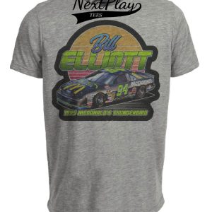 Bill Elliott Exclusive Retro Racing Artwork Heather Gray Sublimated T-Shirt