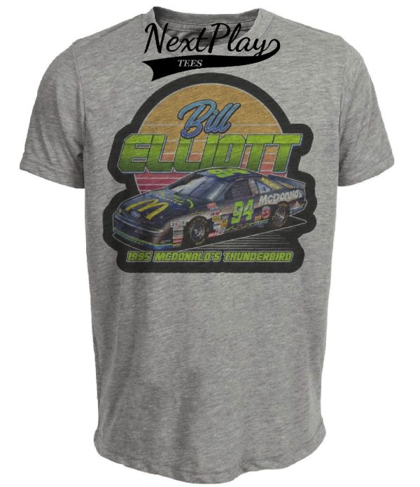Bill Elliott Exclusive Retro Racing Artwork Heather Gray Sublimated T-Shirt