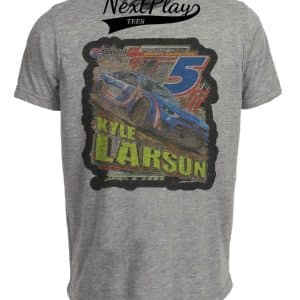 Kyle Larson #5 Exclusive Retro Racing Artwork Heather Gray Sublimated T-Shirt