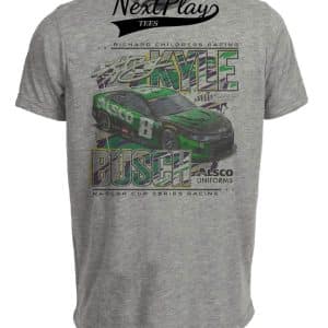 Kyle Busch Exclusive Retro Racing Green Artwork Heather Gray Sublimated T-Shirt