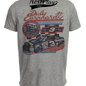Dale Earnhardt #3 Exclusive Retro Racing Artwork Heather Gray Sublimated T-Shirt