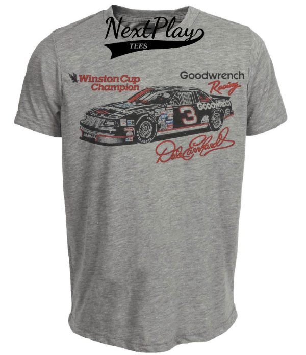 Dale Earnhardt Exclusive Retro Champion Racing Artwork Heather Gray Sublimated T-Shirt