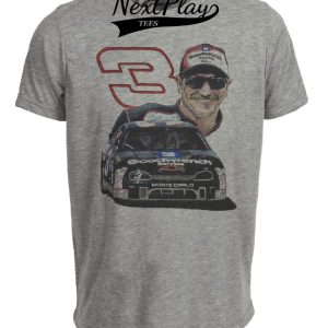 Dale Earnhardt Exclusive Retro Throwback Racing Artwork Heather Gray Sublimated T-Shirt