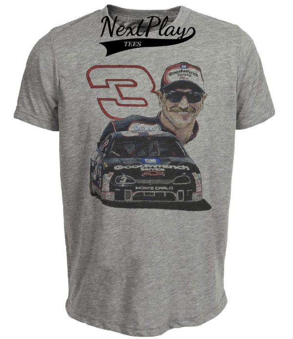 Dale Earnhardt Exclusive Retro Throwback Racing Artwork Heather Gray Sublimated T-Shirt