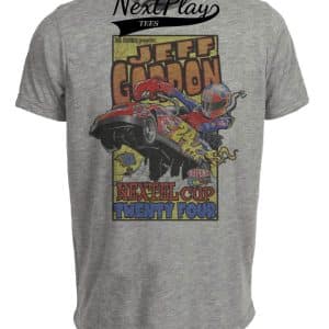 Jeff Gordon #24 Exclusive Retro Racing Artwork Heather Gray Sublimated T-Shirt