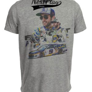 Chase Elliott #9 Exclusive Retro Racing Artwork Heather Gray Sublimated T-Shirt