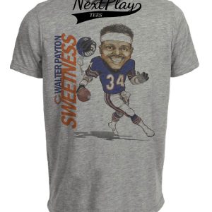 Chicago Bears RB Walter Payton Exclusive Retro Football Artwork Heather Gray Sublimated T-Shirt