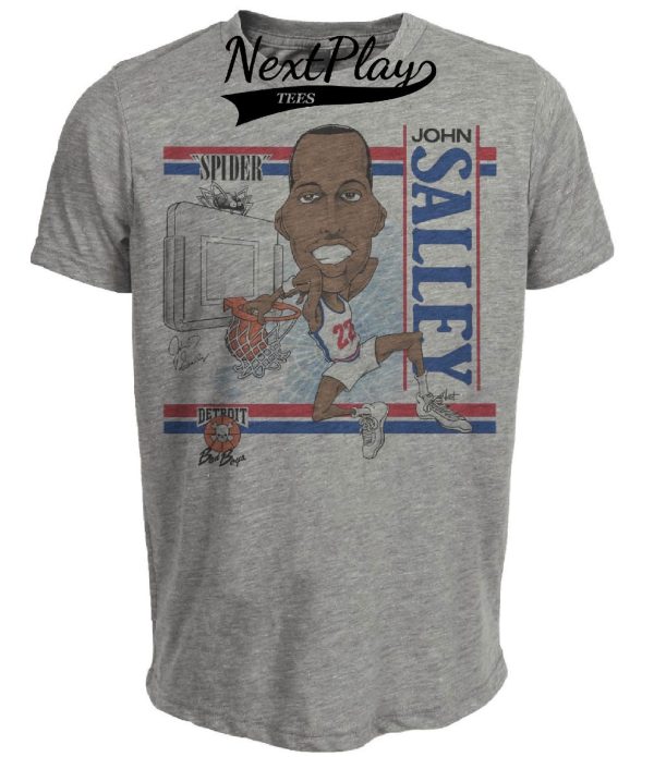 Detroit Pistons John Salley Bad Boys Spider Exclusive Retro Basketball 1989 Artwork Heather Gray Sublimated T-Shirt