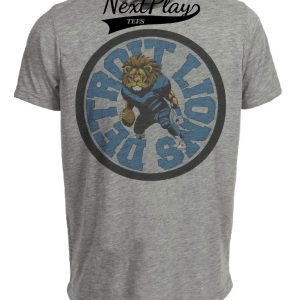 Detroit Lions Exclusive Retro Football 1950 Artwork Heather Gray Sublimated T-Shirt
