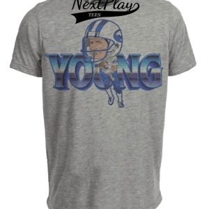 BYU Cougars Steve Young Exclusive Retro Football 1983 Artwork Heather Gray Sublimated T-Shirt
