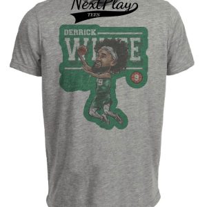 Boston Celtics Derrick White Exclusive Retro Basketball Artwork Heather Gray Sublimated T-Shirt