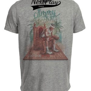 Miami Heat Jimmy Butler Buckets Exclusive Retro Basketball Artwork Heather Gray Sublimated T-Shirt