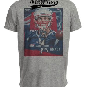 New England Patriots Legend Tom Brady Exclusive Retro Football Artwork Heather Gray Sublimated T-Shirt