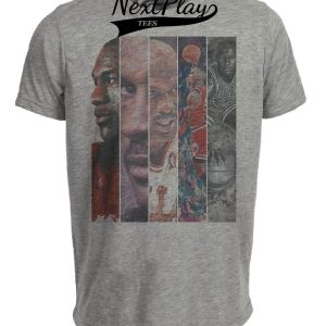 Chicago Bulls Michael Jordan Era Exclusive Retro Basketball Artwork Heather Gray Sublimated T-Shirt