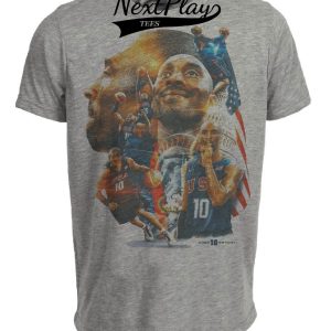 USA Olympics Kobe Bryant Exclusive Retro Basketball Artwork Heather Gray Sublimated T-Shirt