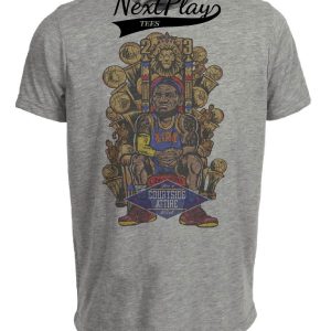 Los Angeles Lakers LeBron King James Exclusive Retro Basketball Artwork Heather Gray Sublimated T-Shirt