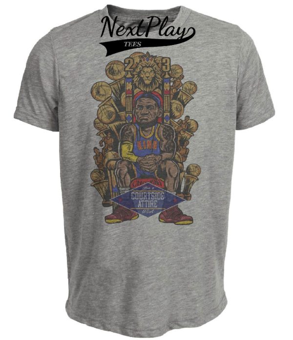 Los Angeles Lakers LeBron King James Exclusive Retro Basketball Artwork Heather Gray Sublimated T-Shirt