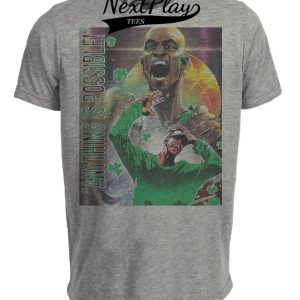Boston Celtics Kevin Garnett Exclusive Retro Basketball Artwork Heather Gray Sublimated T-Shirt
