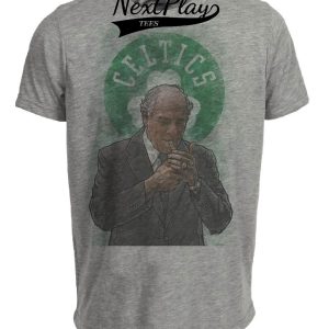 Boston Celtics Red Auerbach Exclusive Retro Basketball Artwork Heather Gray Sublimated T-Shirt