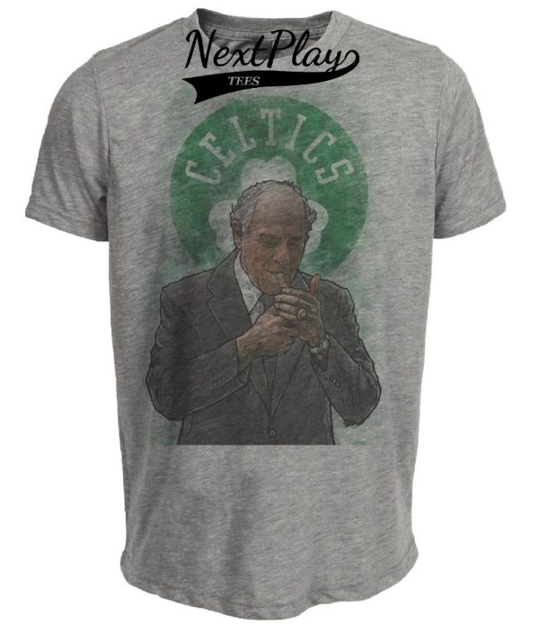 Boston Celtics Red Auerbach Exclusive Retro Basketball Artwork Heather Gray Sublimated T-Shirt