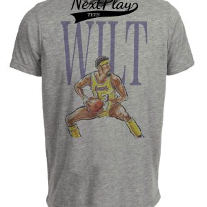 Los Angeles Lakers Wilt Chamberlain Exclusive Retro Basketball 1973 Artwork Heather Gray Sublimated T-Shirt