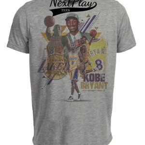 Los Angeles Lakers Kobe Bryant Exclusive Retro RC Basketball 1996 Artwork Heather Gray Sublimated T-Shirt
