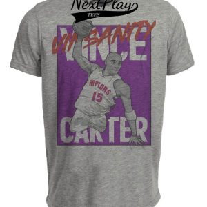 Toronto Raptors Vince Carter Vinsanity Exclusive Retro Artwork Heather Gray Sublimated T-Shirt
