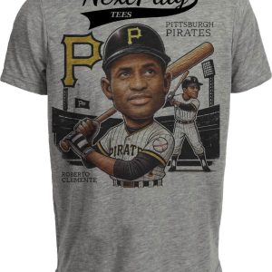 Pittsburgh Pirates Roberto Clemente Exclusive Retro Baseball 1961 Artwork Heather Gray Sublimated T-Shirt