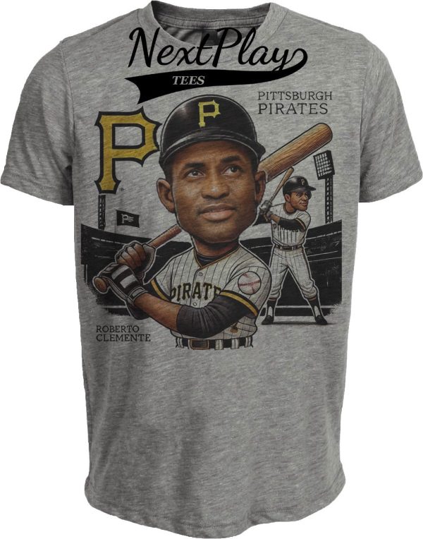 Pittsburgh Pirates Roberto Clemente Exclusive Retro Baseball 1961 Artwork Heather Gray Sublimated T-Shirt