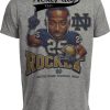Notre Dame Fighting Irish Raghib Rocket Ismail Exclusive Retro Football Orange Bowl 1991 Artwork Heather Gray Sublimated T-Shirt