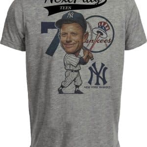 New York Yankees Mickey Mantle Exclusive Retro Baseball 1961 Artwork Heather Gray Sublimated T-Shirt