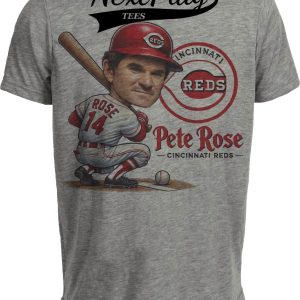 Cincinnati Reds Pete Rose Exclusive Retro Baseball 1969 Artwork Heather Gray Sublimated T-Shirt