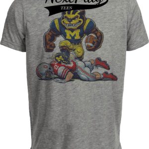 Michigan Wolverines vs. Ohio State Buckeyes Exclusive Retro Rivalries Football 1991 Artwork Heather Gray Sublimated T-Shirt
